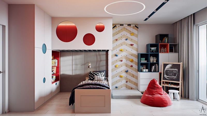 Mẫu thiết kế nội thất phòng ngủ hiện đại dành cho bé trai