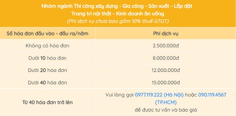 bảng giá tham khảo dịch vụ làm sổ sách kế toán của Kế toán Quốc Việt