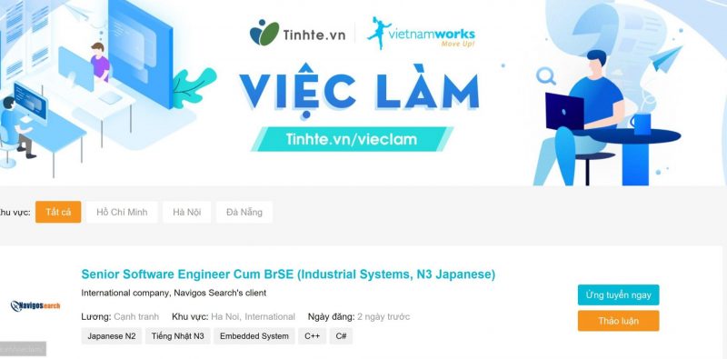Trang web tìm việc làm uy tín – VietNamWorks 