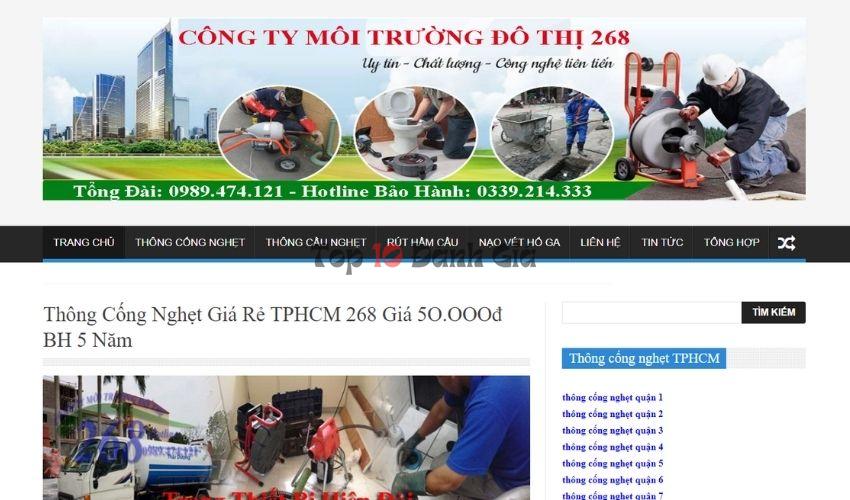 Công ty Môi trường Đô thị 268 Hồ Chí Minh - Dịch vụ thông tắc cống tại nhà ở TP. HCM