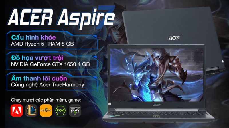 Laptop Acer Aspire 7 Gaming A715 42G - Laptop gaming giá rẻ