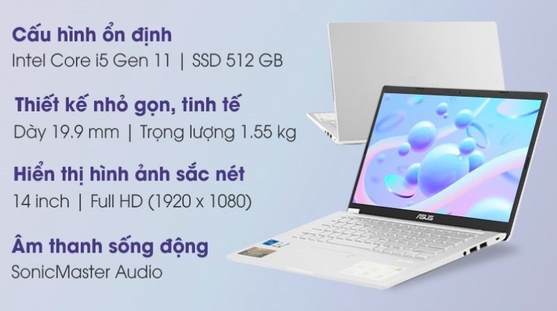 Laptop Asus VivoBook X415EA - Laptop gaming cũ giá dưới 20 triệu