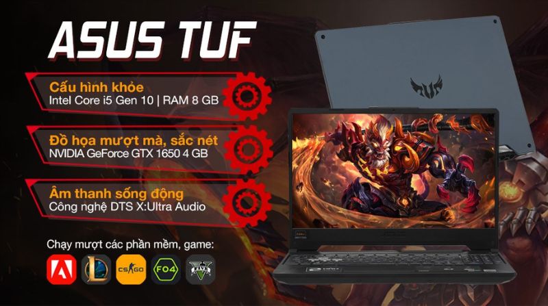 Asus TUF Gaming FX506LH - Laptop chơi game tốt giá dưới 20 triệu